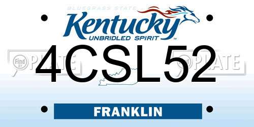 4CSL52 Kentucky License Plate