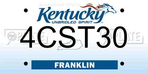 4CST30 Kentucky License Plate