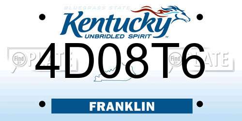 4D08T6 Kentucky License Plate