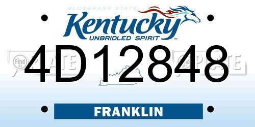 4D12848 Kentucky License Plate