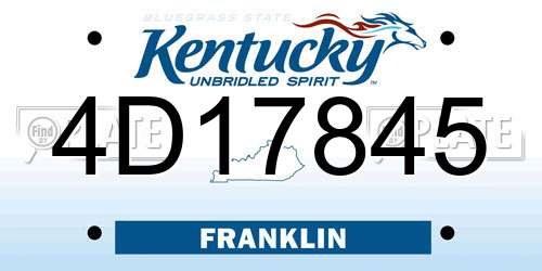 4D17845 Kentucky License Plate