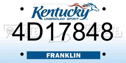 4D17848 Kentucky License Plate