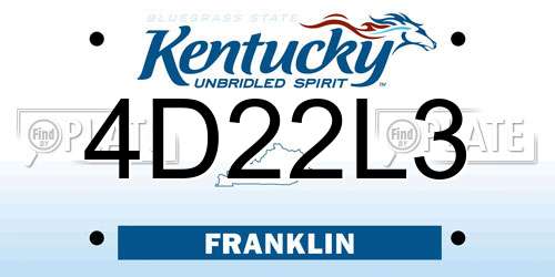 4D22L3 Kentucky License Plate