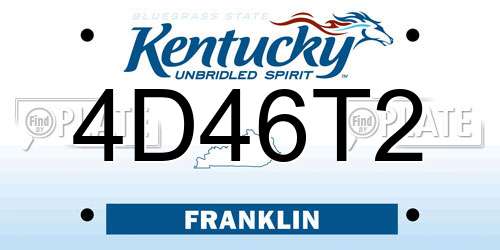 4D46T2 Kentucky License Plate
