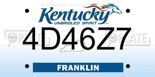 4D46Z7 Kentucky License Plate