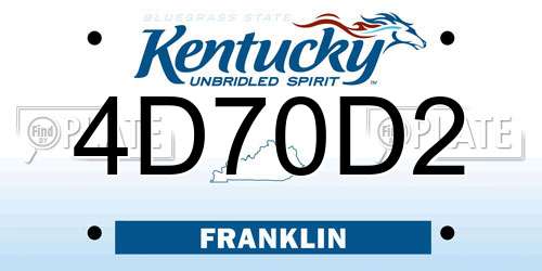 4D70D2 Kentucky License Plate