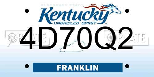 4D70Q2 Kentucky License Plate