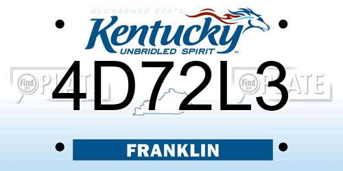 4D72L3 Kentucky License Plate
