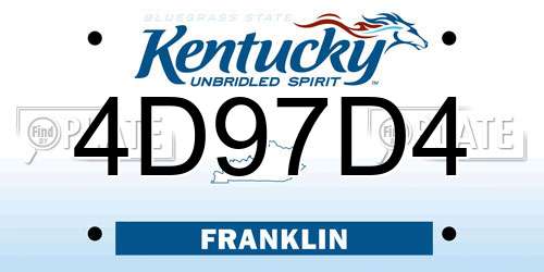 4D97D4 Kentucky License Plate