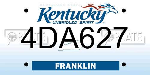 4DA627 Kentucky License Plate
