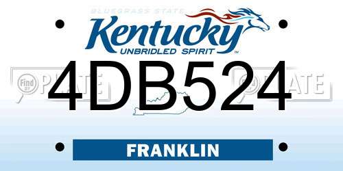 4DB524 Kentucky License Plate