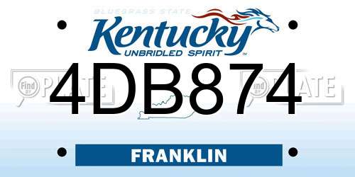 4DB874 Kentucky License Plate
