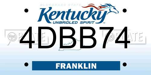 4DBB74 Kentucky License Plate