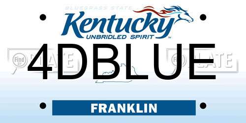 4DBLUE Kentucky License Plate