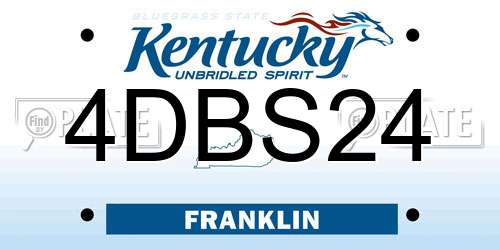 4DBS24 Kentucky License Plate