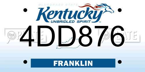 4DD876 Kentucky License Plate