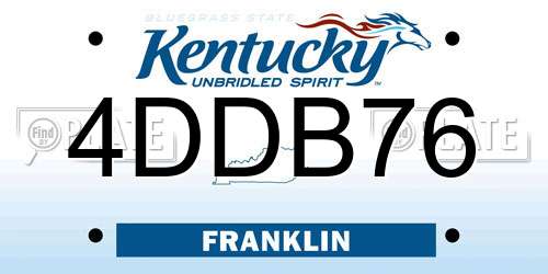 4DDB76 Kentucky License Plate