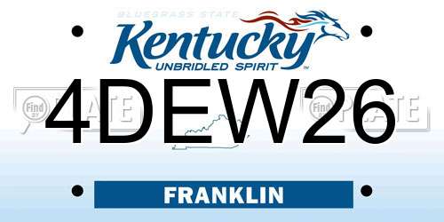 4DEW26 Kentucky License Plate