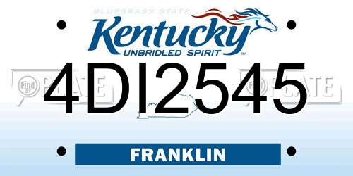 4DI2545 Kentucky License Plate