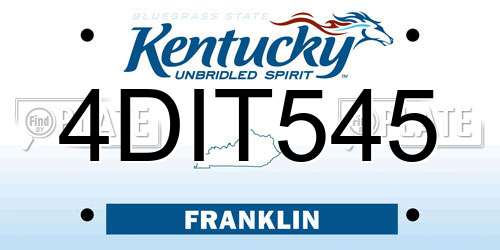 4DIT545 Kentucky License Plate