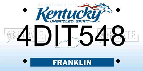 4DIT548 Kentucky License Plate