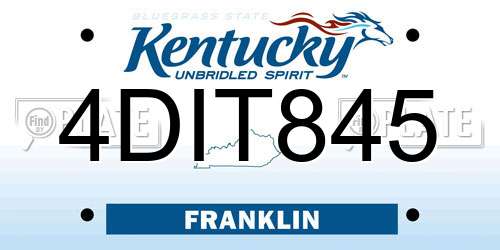 4DIT845 Kentucky License Plate