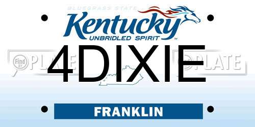 4DIXIE Kentucky License Plate