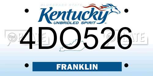 4DO526 Kentucky License Plate
