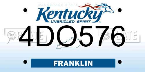 4DO576 Kentucky License Plate