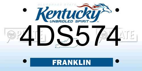 4DS574 Kentucky License Plate