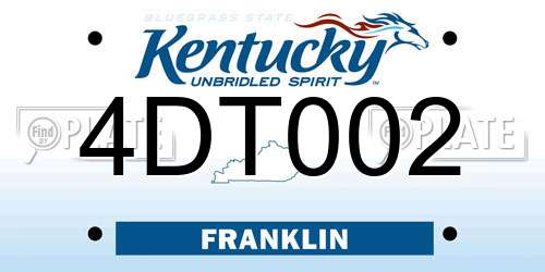 4DT002 Kentucky License Plate
