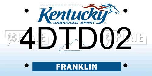 4DTD02 Kentucky License Plate