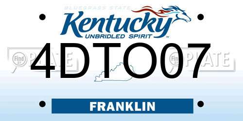 4DTO07 Kentucky License Plate