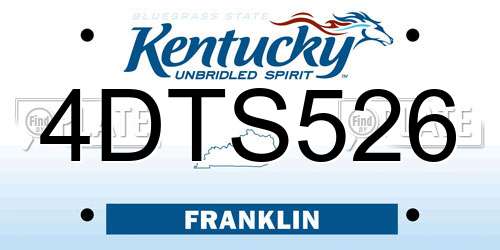 4DTS526 Kentucky License Plate