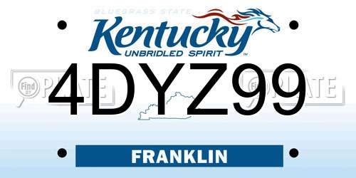 4DYZ99 Kentucky License Plate