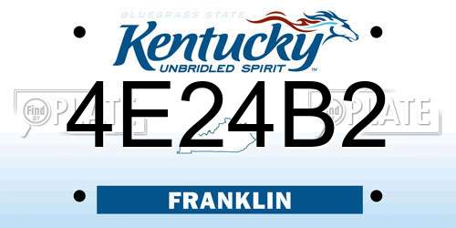 4E24B2 Kentucky License Plate