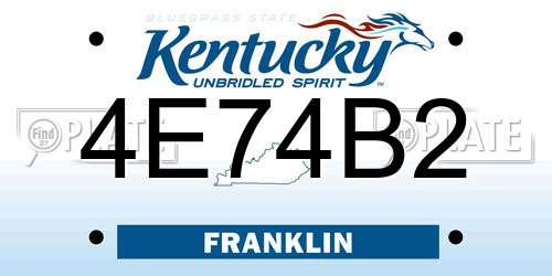 4E74B2 Kentucky License Plate