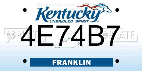 4E74B7 Kentucky License Plate