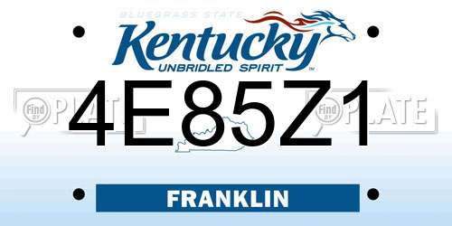 4E85Z1 Kentucky License Plate