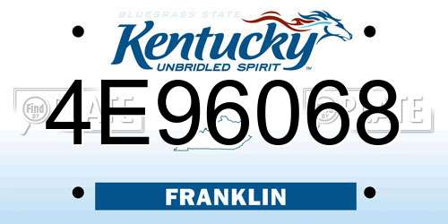 4E96068 Kentucky License Plate