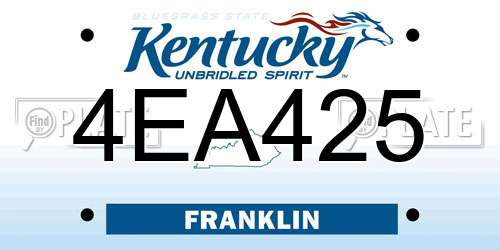 4EA425 Kentucky License Plate