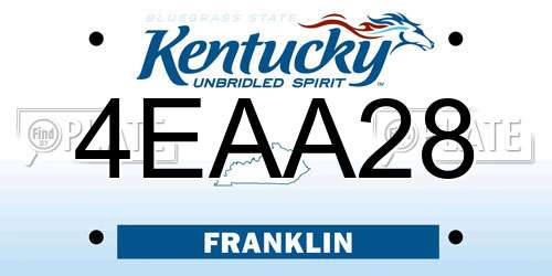 4EAA28 Kentucky License Plate