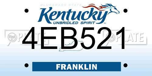 4EB521 Kentucky License Plate