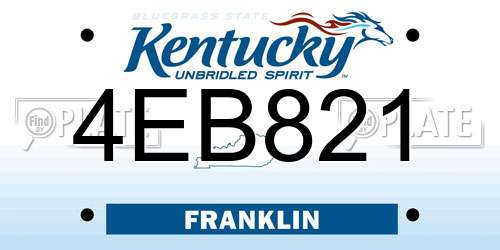 4EB821 Kentucky License Plate