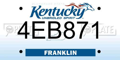 4EB871 Kentucky License Plate