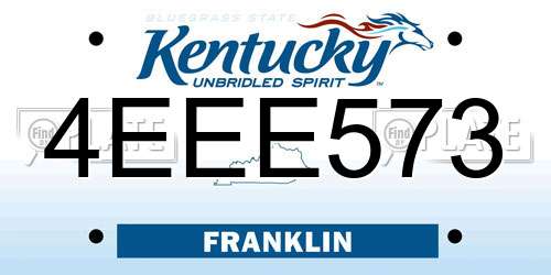 4EEE573 Kentucky License Plate