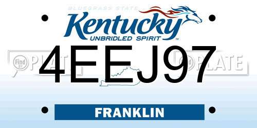 4EEJ97 Kentucky License Plate