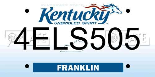 4ELS505 Kentucky License Plate