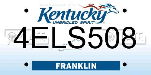 4ELS508 Kentucky License Plate
