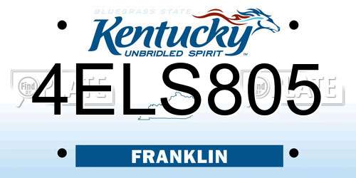 4ELS805 Kentucky License Plate